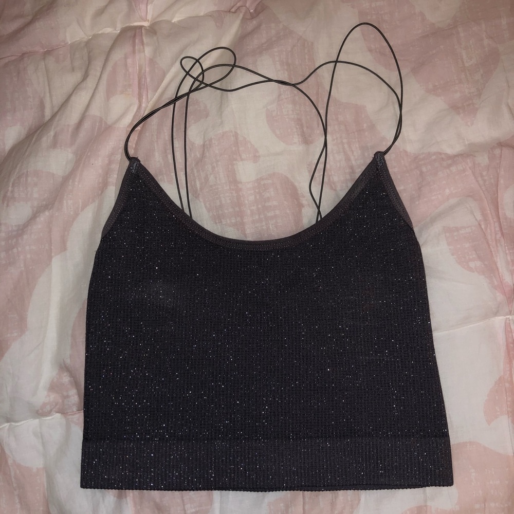 Cindy Sparkle Seamless Cropped Tank Top in mauve
